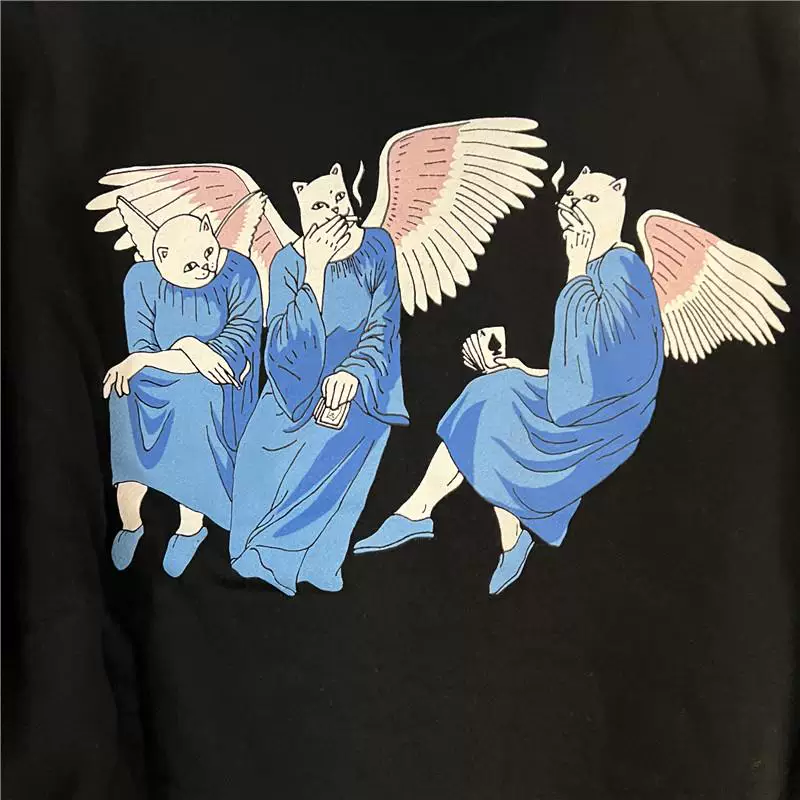 Новая одежда City RIP N DIP Angel Devil Cat Velvet худи с капюшоном для мужчин и женщин, парный трендовый бренд повседневный толстовка с капюшоном