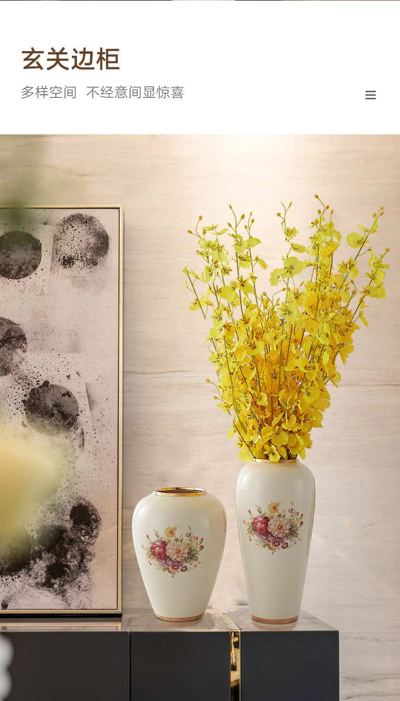 The vase in The Nordic ceramic creative furnishing articles contracted dried flower arranging flowers sitting room adornment TV ark, water raise household decoration