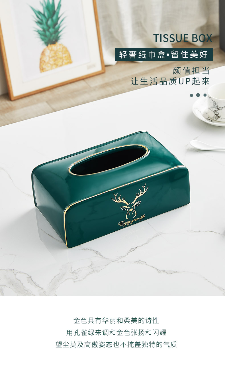 Tissue boxes sitting room light key-2 luxury European American key-2 luxury ideas smoke box tea table napkin ceramic furnishing articles