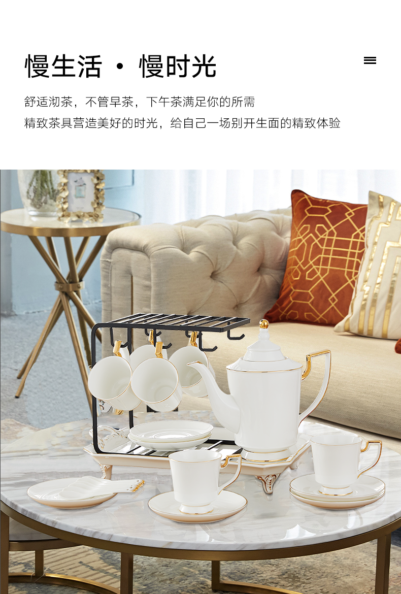 Coffee cup ceramic suit small European - style key-2 luxury home sitting room glass tea cup tray was delicate high - end contracted