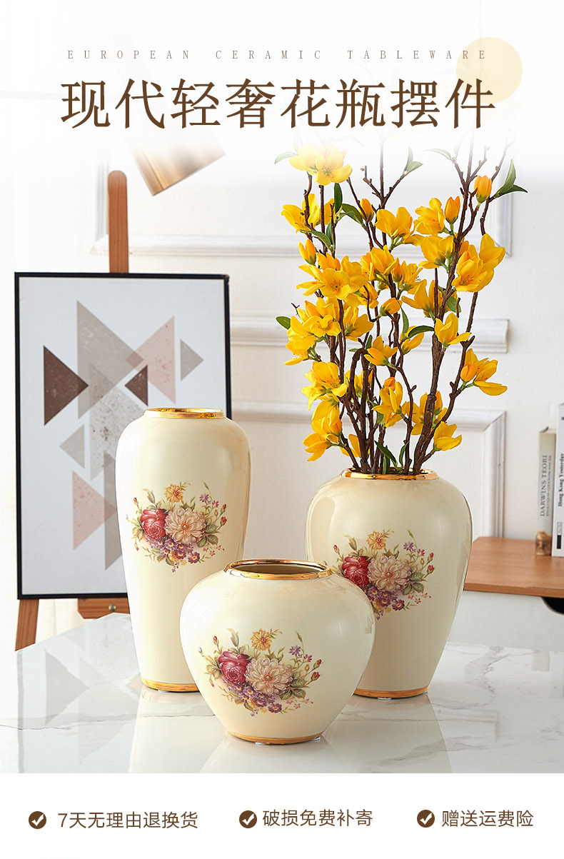 The vase in The Nordic ceramic creative furnishing articles contracted dried flower arranging flowers sitting room adornment TV ark, water raise household decoration