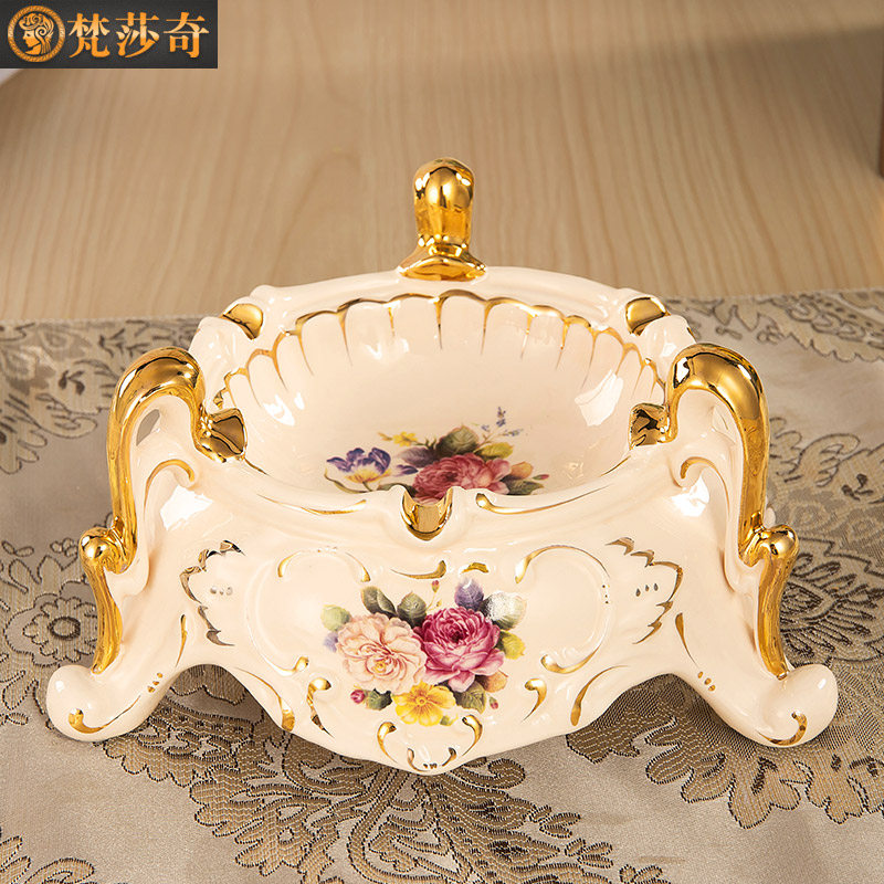 Sanskrit chio-style tobacco ashtray living room with luxurious retro three feet decorated with ashtray desk porcelain cylinder ktv smoke cylinders