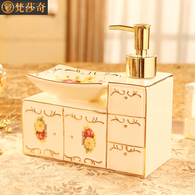 Ceramic soap box with hand sanitizer modern light luxury fashion punch-free soap hand sanitizer bottle all-in-one box set