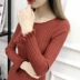 2017 mới bằng gỗ sừng sừng dài tay mùa thu đông áo gile len Vòng cổ áo len