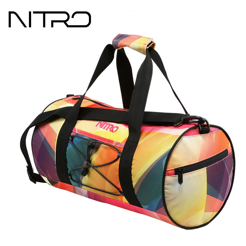NITRO Fitness Training Bucket Bag Single Shoulder Carry-on Movement Portable Small Bag Women Men Wave Travel Cylinder Bag Sloped Satchel