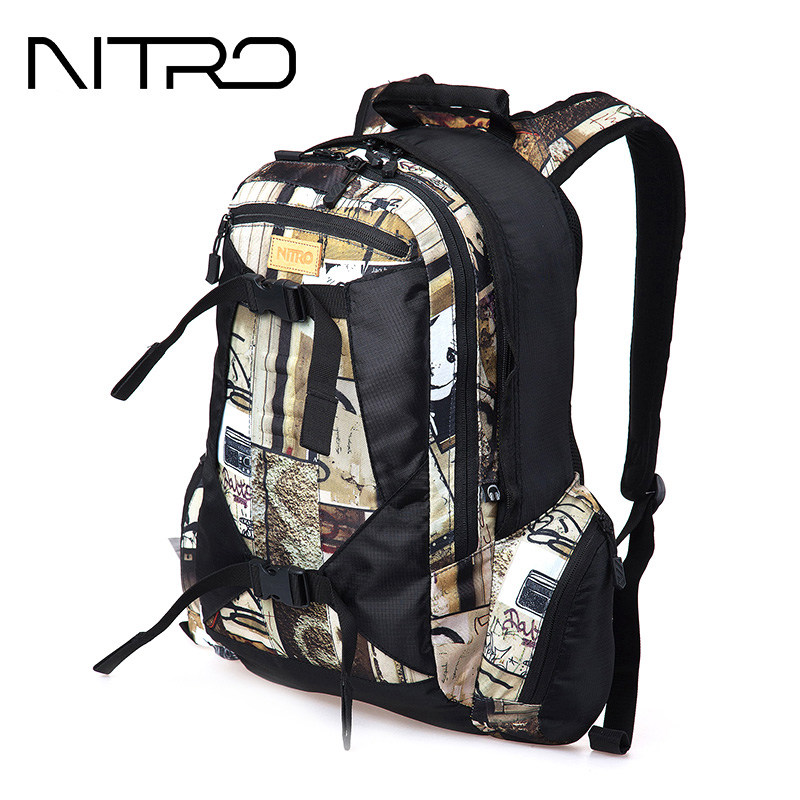 NITRO Skateboard Double Shoulder Bag Woman and Europe Fashion Tide Backpack Women Large Capacity Leisure Travel Male Computer Bag-Taobao