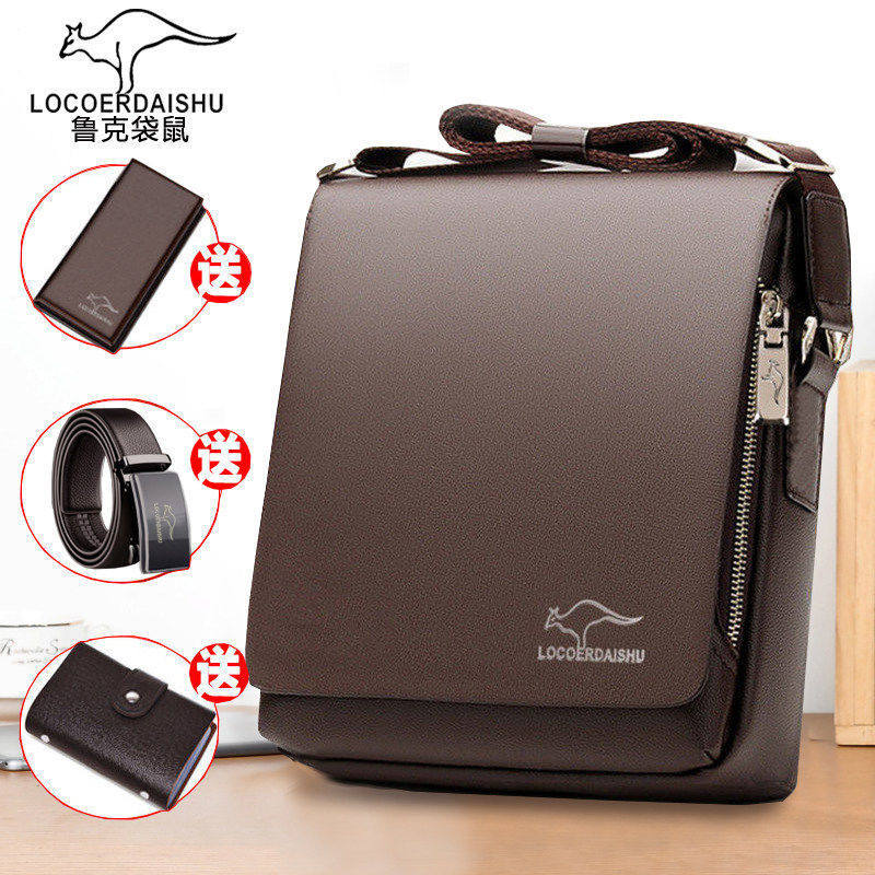 Luke Kangaroo men's bag shoulder bag leather texture messenger bag small bag men's bag business casual