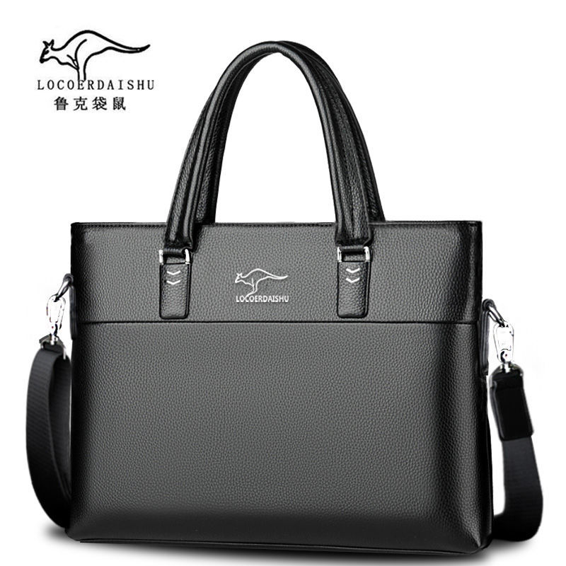 Men's briefcase horizontal handbag men's shoulder bag business bag computer bag men's messenger bag leather texture shoulder bag
