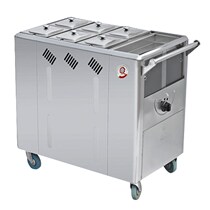 Gas stainless steel four-grid six-grid insulation soup porridge water truck commercial electric heating insulation dining car take-out car delivery cart