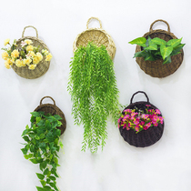 Wall decoration Wicker flower basket Wicker flower pot flower pot wall hanging flower pot hanging basket hanging rattan wall hanging flower basket