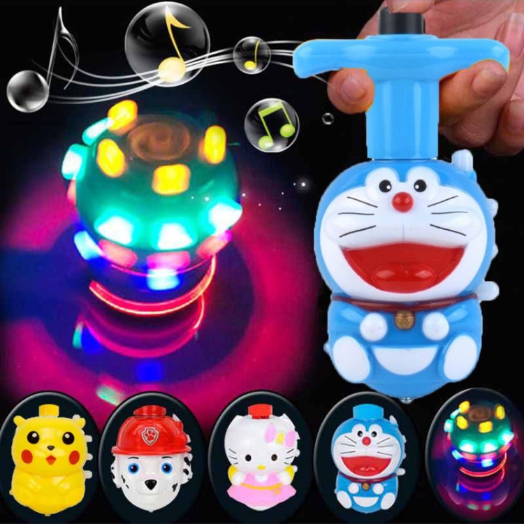 Children's cartoon luminous music gyro educational intelligence toy 3 years old boy 4-6 years old girl flashing finger gyro