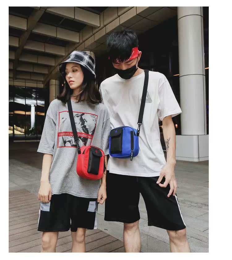 Túi đeo chéo vai nhỏ nam túi nhỏ túi nhỏ điện thoại di động túi xách ba lô giản dị nữ thủy triều di túi hip hop túi nam