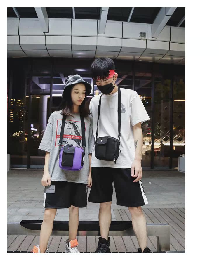 Túi đeo chéo vai nhỏ nam túi nhỏ túi nhỏ điện thoại di động túi xách ba lô giản dị nữ thủy triều di túi hip hop túi nam