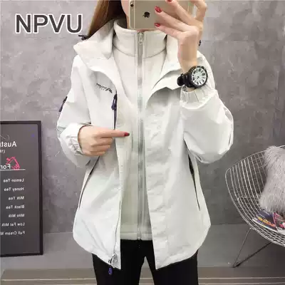 NPVU assault clothes men and women Tide brand Korea three-in-one detachable plus velvet couple soft shell Deng Snow Mountain ski suit