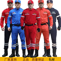 Summer quick-drying elastic blue sky emergency rescue service water search and rescue service rescue instructor service public welfare fire training suit