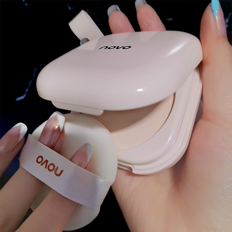 Li Jiaqi Recommended Down Satin Extravagant Cosmetic Honey Pink Cake Lasting Control Oil Waterproof Sweat Dry and wet Dual-use novo