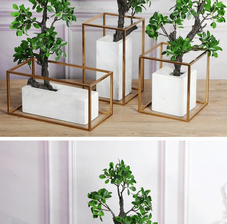 Trang trí hiện đại mềm mại mới Trung Quốc trang trí bằng đá cẩm thạch mô hình phòng câu lạc bộ phòng khách nghiên cứu hiên cắm hoa