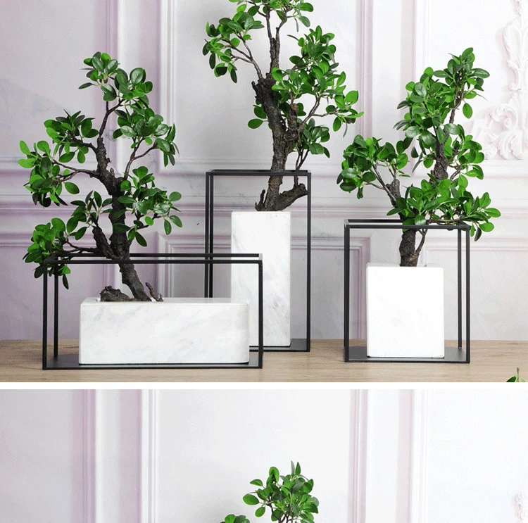 Trang trí hiện đại mềm mại mới Trung Quốc trang trí bằng đá cẩm thạch mô hình phòng câu lạc bộ phòng khách nghiên cứu hiên cắm hoa