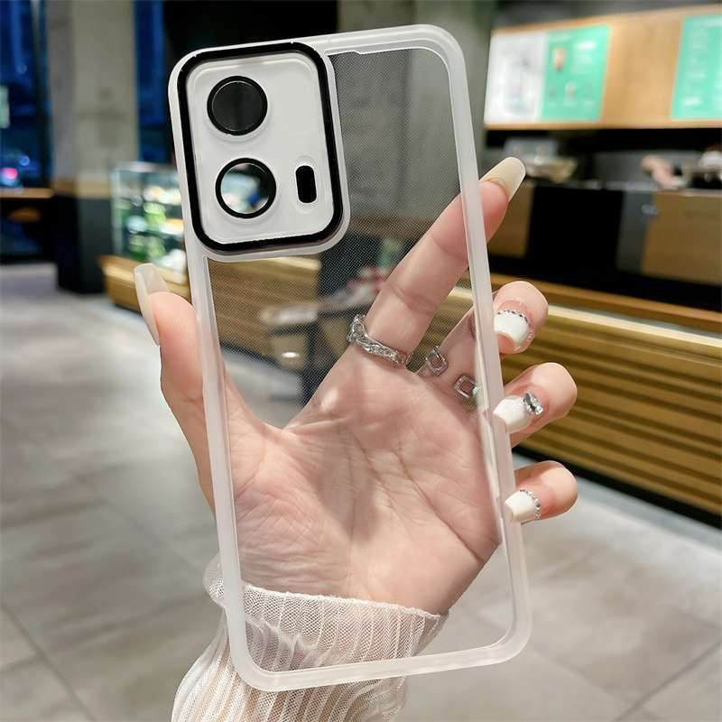 Suitable for Motorola Moto G53 G73 G85 G45 S50 Neo Phone Case with Lens Film Motorola G85 Edge 50Fusion Phone Case Transparent Soft Protective Cover