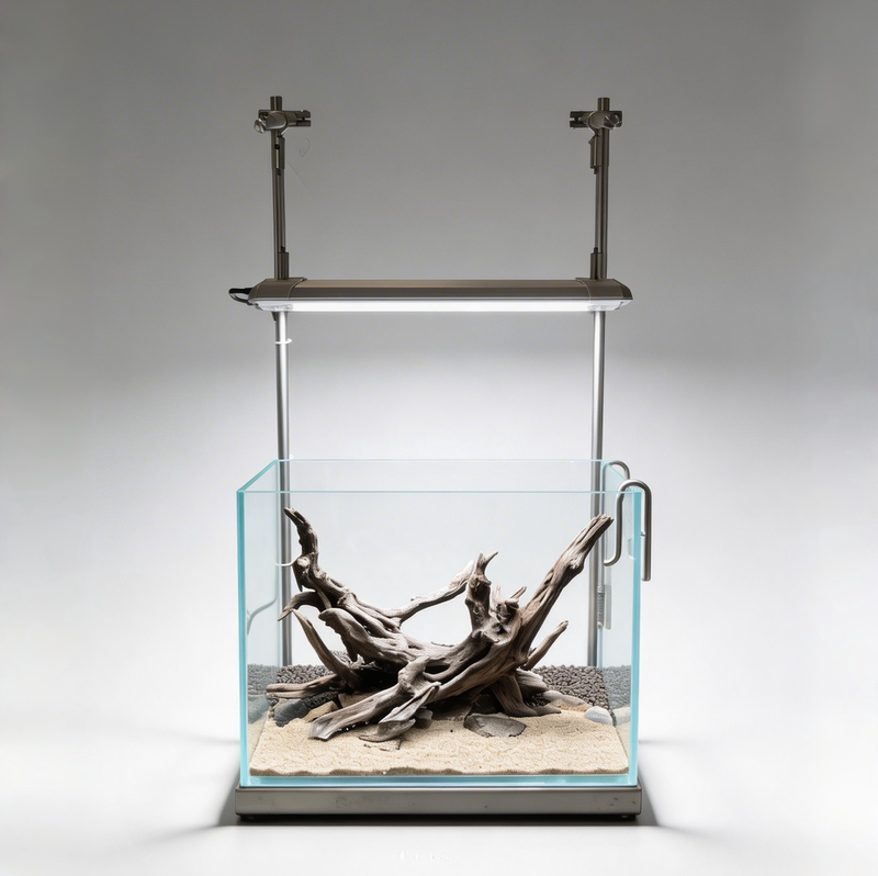 Stainless Steel Aquarium Shelf with Light Bar Bracket for Aquatic Plants, Supplementary Lighting Rack for Aquatic Plants, Aquarium Landscaping Frame Set