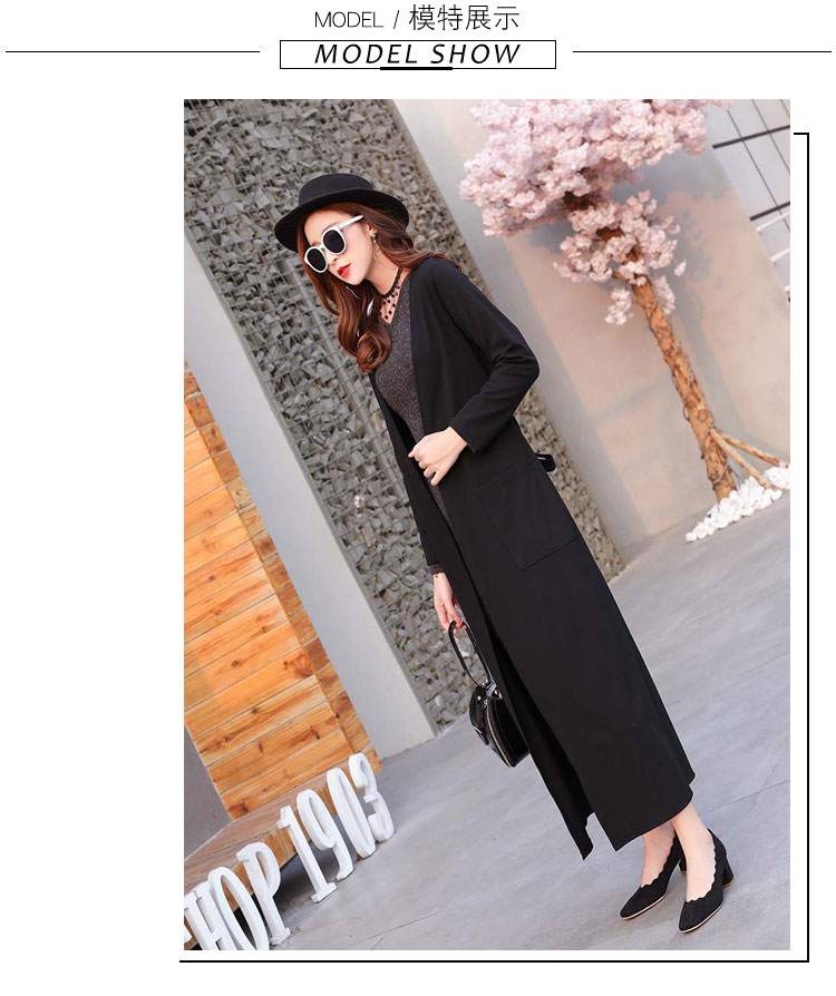 Áo khoác gió Lulu áo khoác cardigan gió nữ nữ dài phần phiên bản Hàn Quốc của Chun Dazhuang áo mùa thu khí quyển nữ 2018 mới áo lông cừu