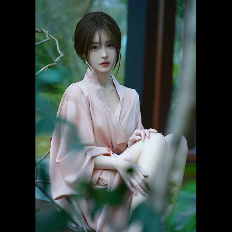 Movie Miss Kim Min-Hee's Same Style Adult Pajamas, Bathrobe, Hanfu, Fairy-Like Ancient Style Dressing Gown, Japanese Kimono