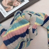 Радужный свитер, осенняя куртка, трикотажный кардиган, коллекция 2023, премиум класс