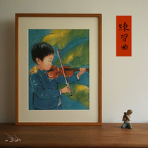 A Violin Practice of Xinhuan ink painting room decorated by the porch of the ink painting of the Royal Little Painting