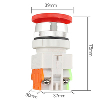 LAY37-11ZS Mushroom Head Emergency Stop Button Switch Self-Lock Type Emergency Stop Rotation Reset Open Pore 30mm