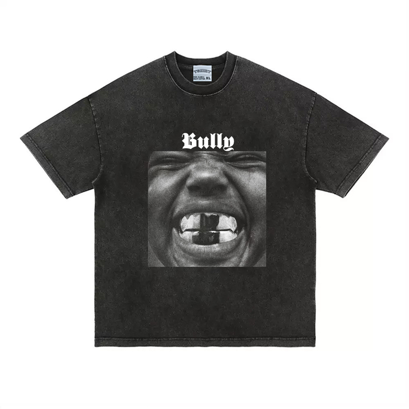 Kanye West Bully Shanghai Concert Merchandise T-Shirt Heavyweight Pure Cotton Loose Small Neckline Short Sleeves