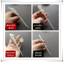 Natural jade Xiuyu hairpin handmade jade hairpin Hanfu ancient costume jade hairpin headdress accessories tassel Chinese style jewelry