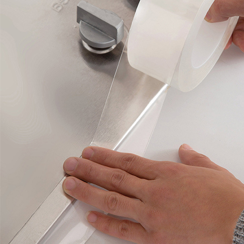 Kitchen anti-mildew tape beautiful seam dressing room toilet waterproof transparent sealing tape sink seamless sticker widening