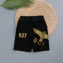 Summer Europe and the United States tide brand childrens clothing pure cotton shorts Bronzing eagle childrens leisure sports five-point pants Boys and girls tide