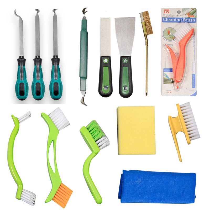 Stainless Steel Range Hood Wind Wheel Scraper Shovel Knife Steel Brush Turbine Slit Cleaning Brush Home Appliances Cleaning Tools Complete