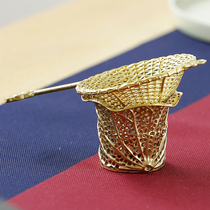  Pure copper hand-woven tea leak tea filter filter Kung Fu tea set Tea filter Tea tea residue filter Tea ceremony