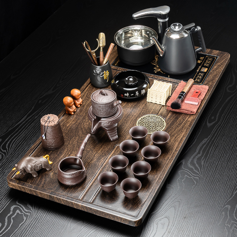 Kung Fu tea set home living room automatic tea table kettle integrated tea tray teapot tea cup light luxury tea Sea