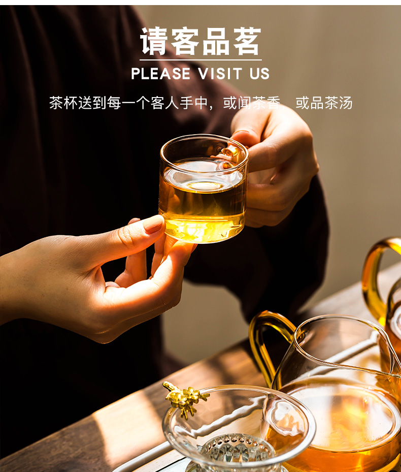Japanese hammer transparent glass teapot household heat resisting high temperature filtration tank flower teapot tea boiled tea tea