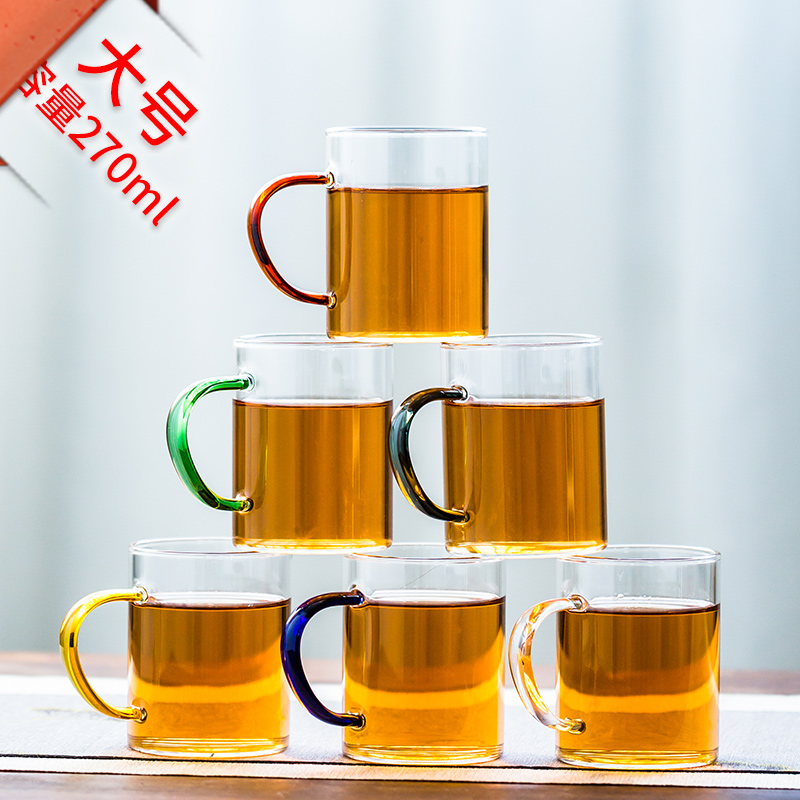 More domestic high temperature resistant glass cup glass transparent with the cup of kung fu tea set personal cup sample tea cup bowl