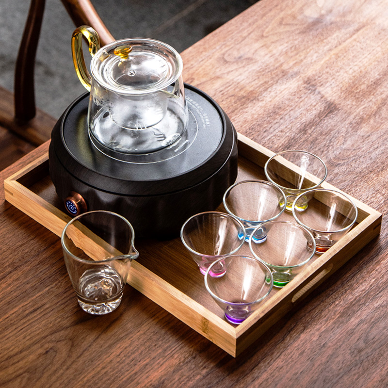 High temperature resistant glass boiled tea kungfu tea set suit household electrical TaoLu black tea teapot filter cups
