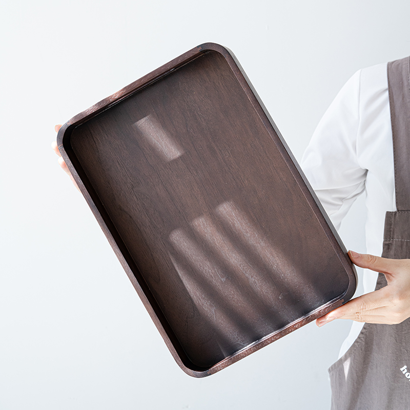 Black walnut wooden tea serving tea dish fruit tray tea tray household small tea table tea tray solid wood Japanese dry bubble tray