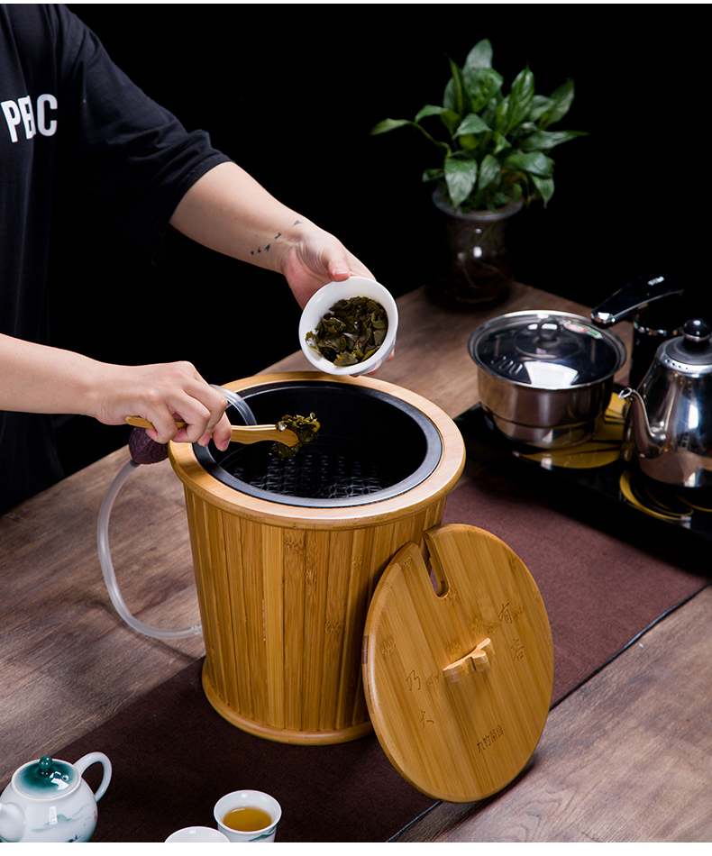 Hot tea barrel bamboo barrels of tea sets tea tray after water storage barrel large - sized kung fu tea accessories waste bin