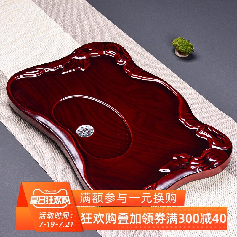 Science and technology, wood tea tray was solid wood home the whole piece of flat tea sea drainage type kung fu tea tea tray was dry mercifully the size
