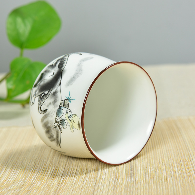 Blue and white porcelain cup sample tea cup large ceramic kung fu tea tea cup single cup beer individual cup masters cup