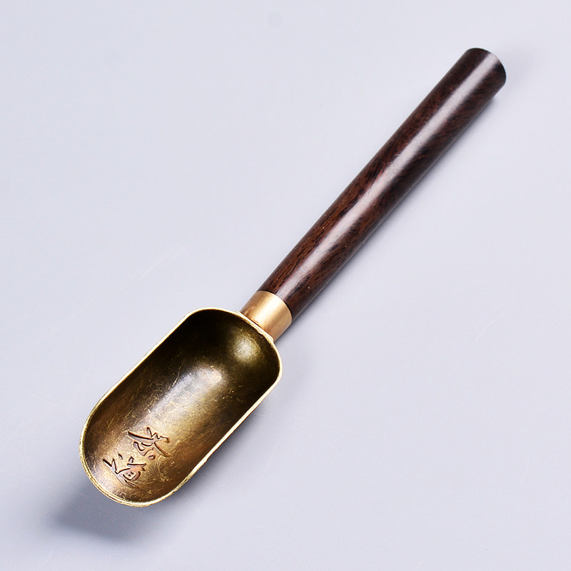 Ebony alloy teaspoon teaspoon bamboo tea shovel rosewood tea tea spoon kung fu tea set tea ceremony accessories