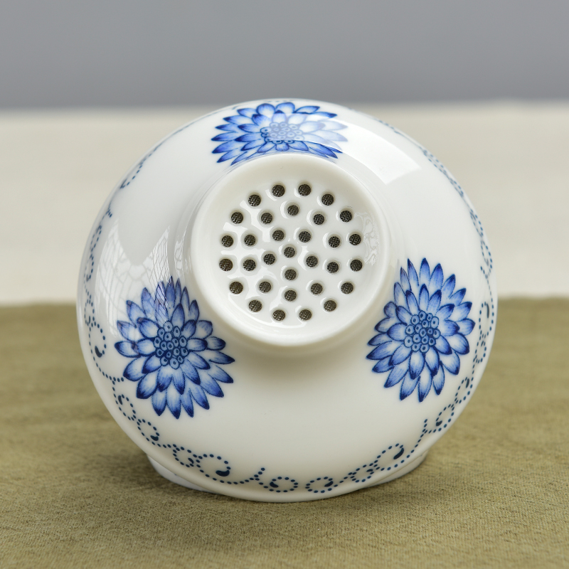 Palettes nameplates, blue and white porcelain, ceramic tea tea - leaf filter filter net saucer kung fu tea accessories the sunflower