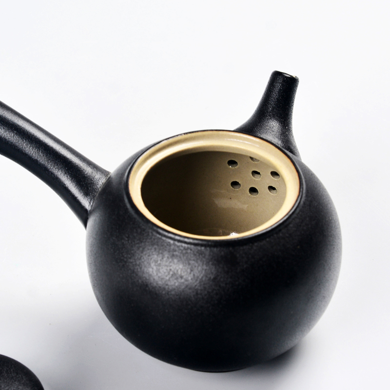 Black pottery ceramic teapot kung fu tea teapot coarse filter side to prevent hot Black zen TaoPuEr single pot of tea