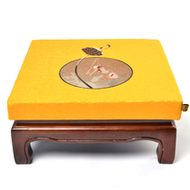 New arched pineapple lattice solid wood kneeling cushion burn incense streaking line kneeling Flax Embroidered Temple Bushel to take a seat cushion