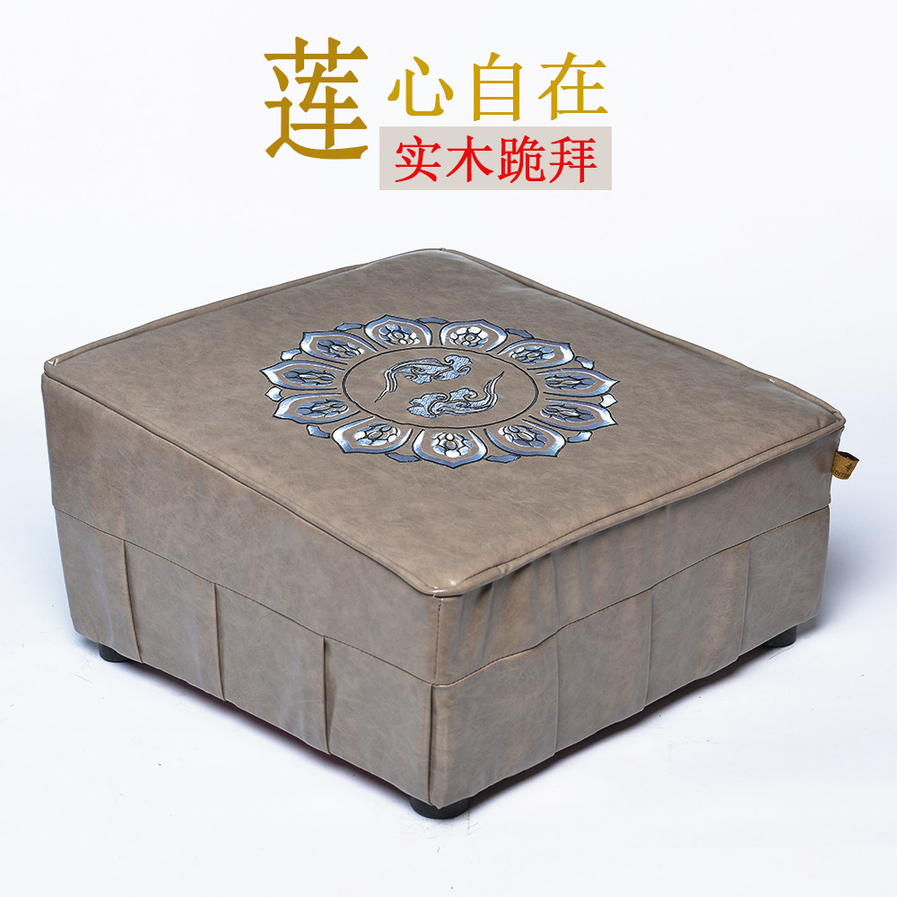 Large number Quartet Baie Buddha cushion beating cushion home thickened embroidered plant solid wood Great Buddha Temple Kneeling Mat Lotus