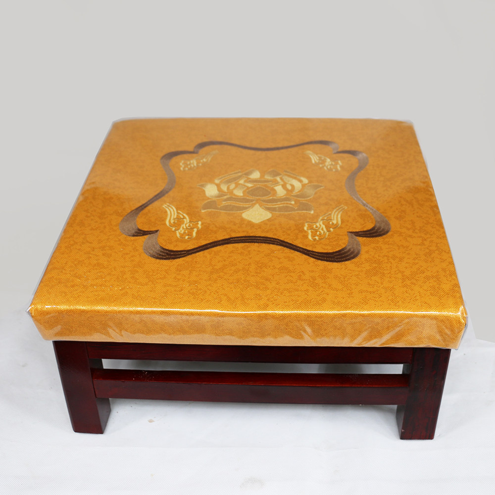 Kommu small solid wooden foot lotus flower cushion kneeling Buddha Buddha embroidery Chinese sponge baby pad custom