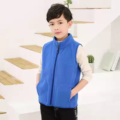 Children's fleece vest vest Spring and Autumn Middle Children's knitted fleece vest outside wearing vest girl's horse clip boy boy boy's shoulder